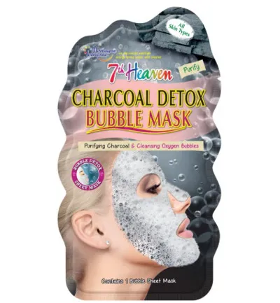 Montagne Jeunesse 7th Heaven face mask charcoal detox bubble sheet (1 stuk)