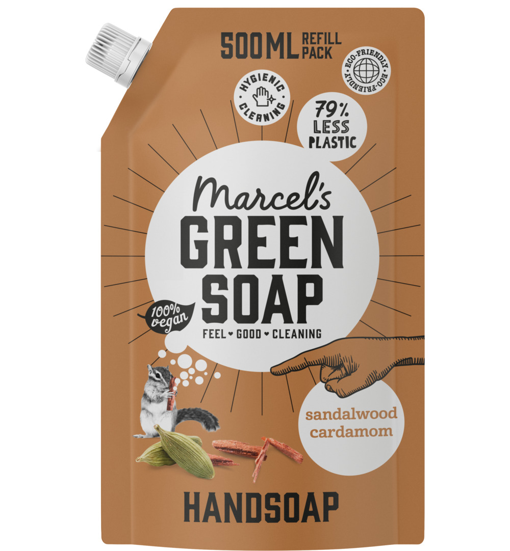 Marcel's Green Soap Handzeep sandelhout & kardemom navul (500 ml)