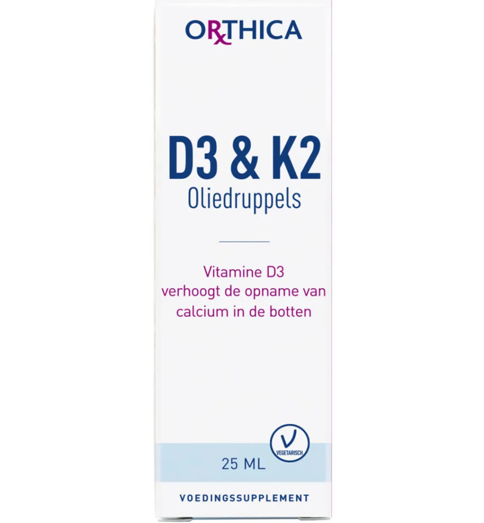 Orthica D3 & K2 oliedruppels (25 ml)