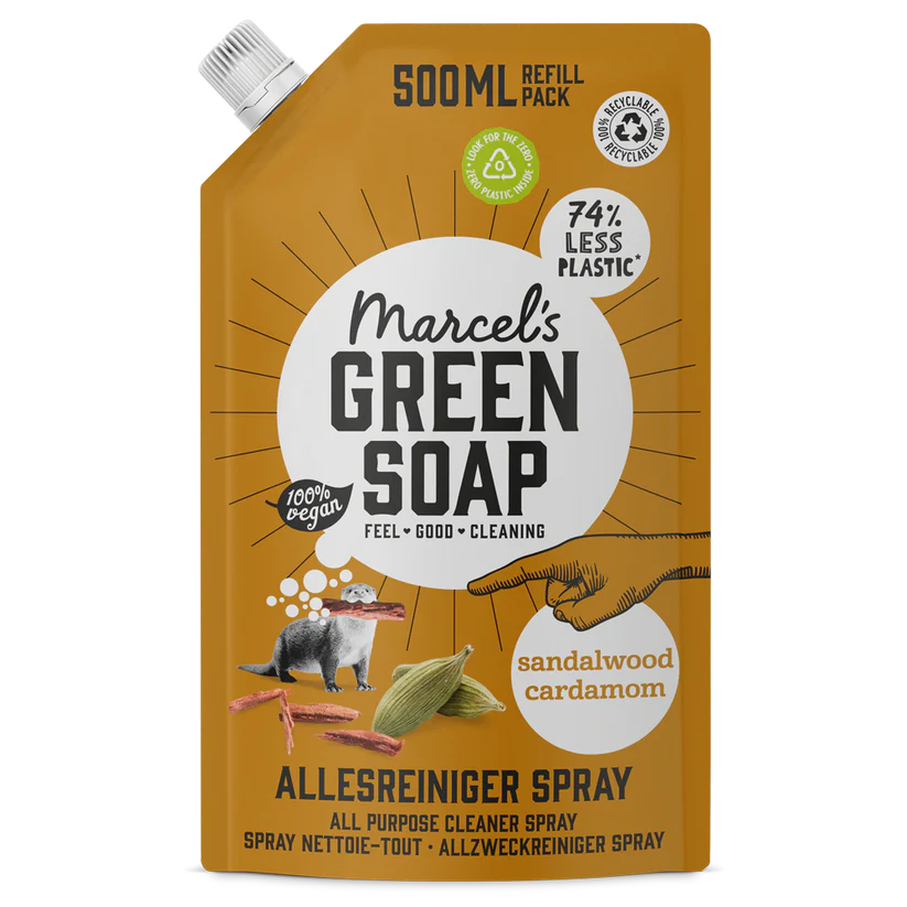 Marcel's Green Soap Allesreiniger Spray Navulling Sandelhout & Kardemon (500 ml)
