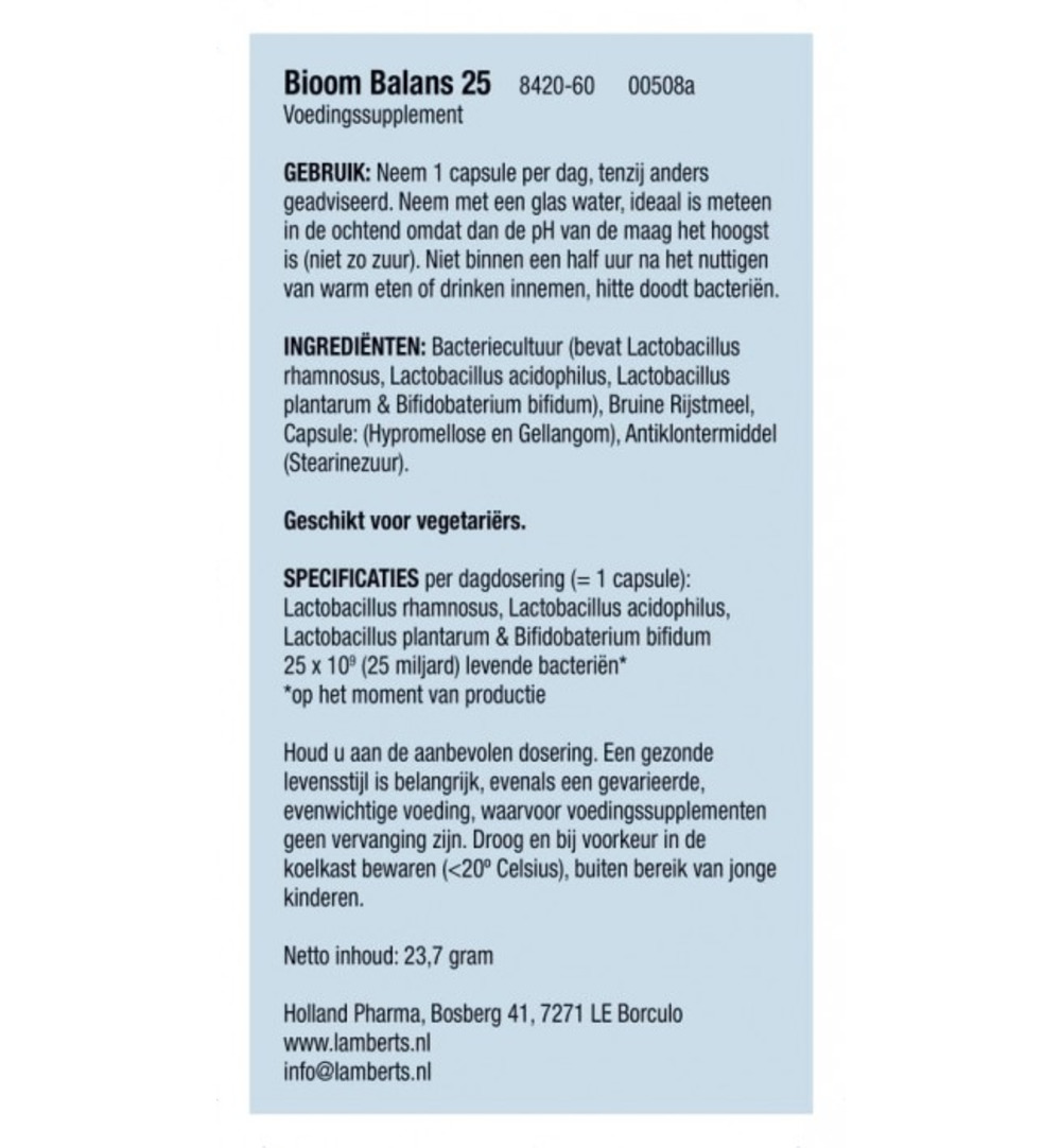 Lamberts Bioom balans 25 (60 capsules)