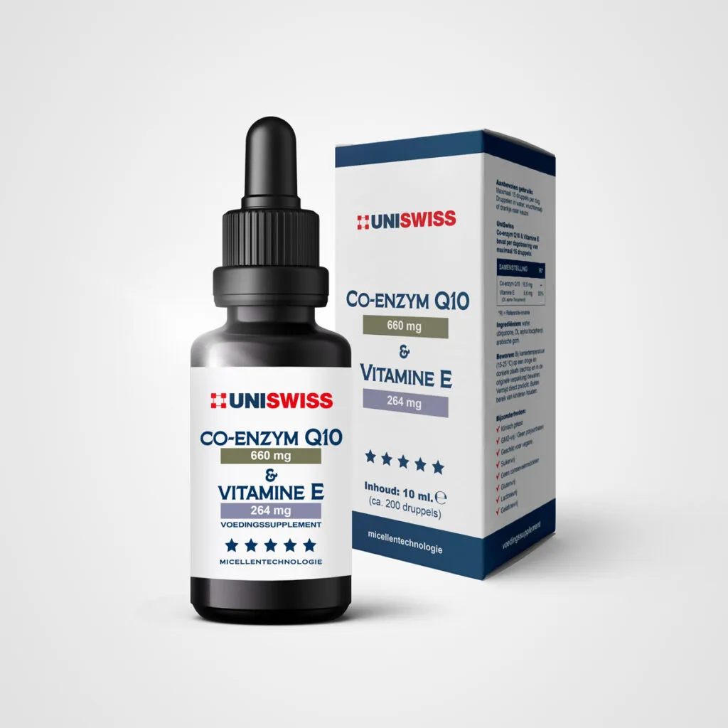 Uni Swiss Co-Enzym Q10 en Vitamine E (30 ml)