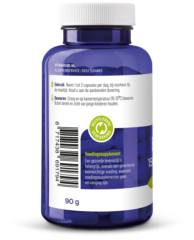 Vitakruid Borage Olie 1500Mg Gla 300Mg Uit Plantaardige Bron (60 softgels)