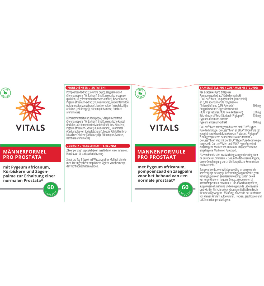 Vitals Mannenform pro prostaat (60 capsules) - image 3