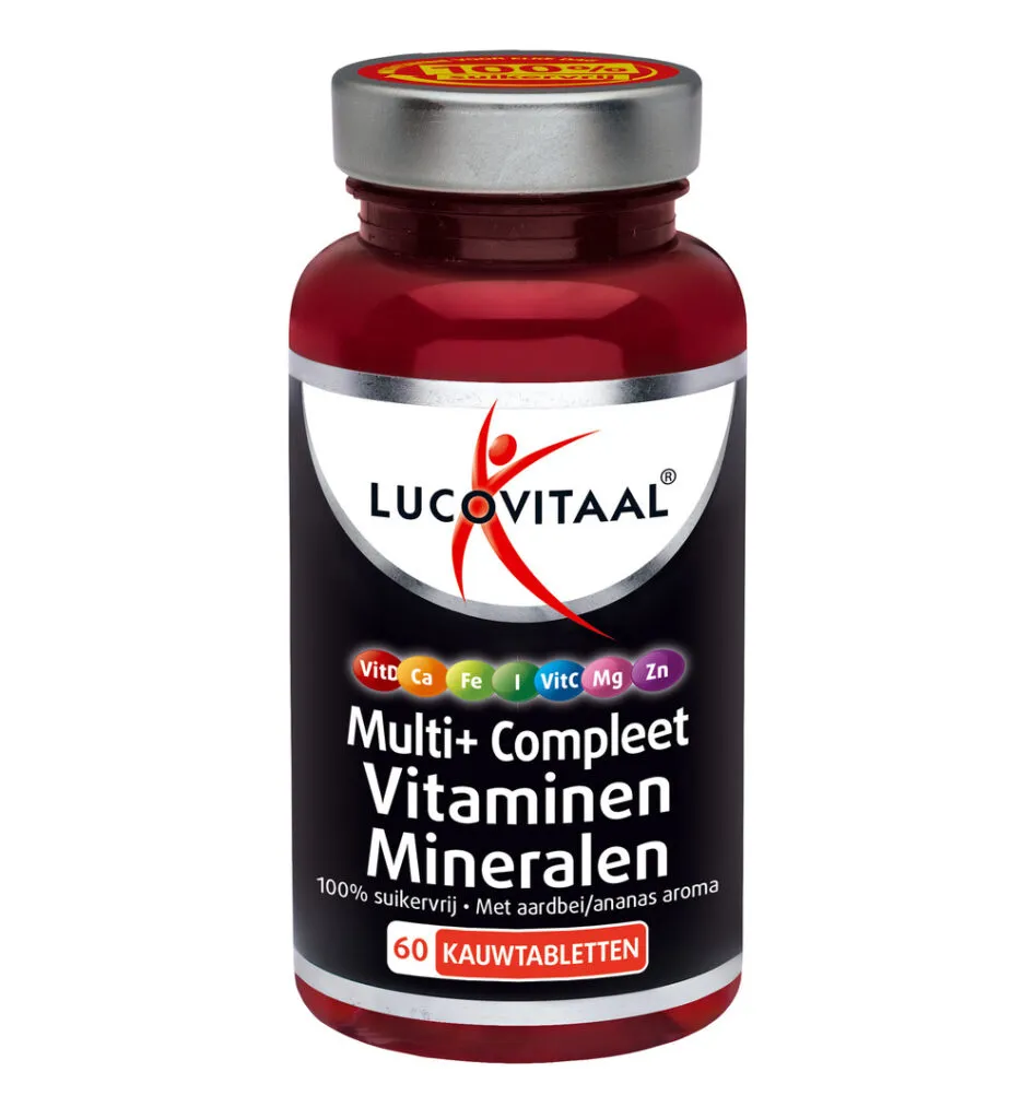 Lucovitaal Multi+ Compleet Vitaminen Mineralen (60 kauwtabletten)
