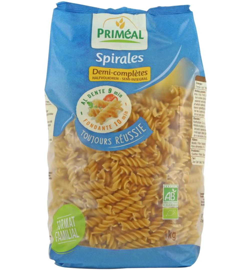 Priméal Fusilli halfvolkoren familie verpakking bio (1000 gr)