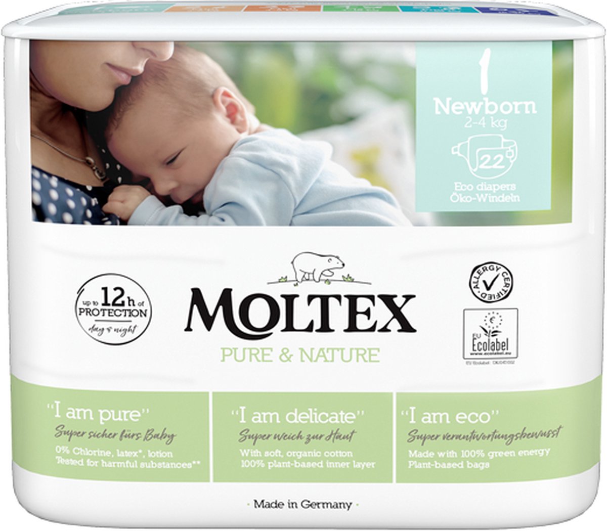 Moltex Pure & nature babyluiers newborn (22 stuks)