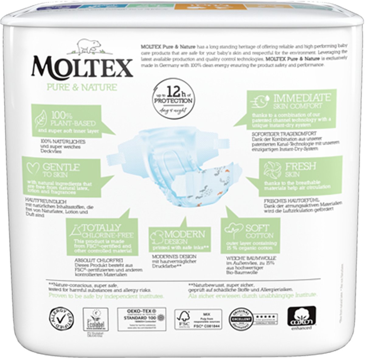 Moltex Pure & nature babyluiers midi (33 stuks)
