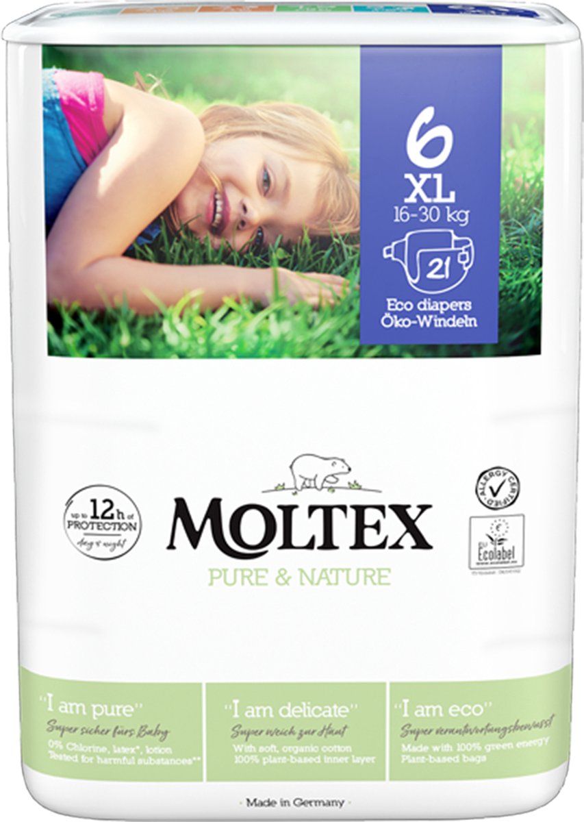 Moltex Pure & nature babyluiers XL (21 stuk)