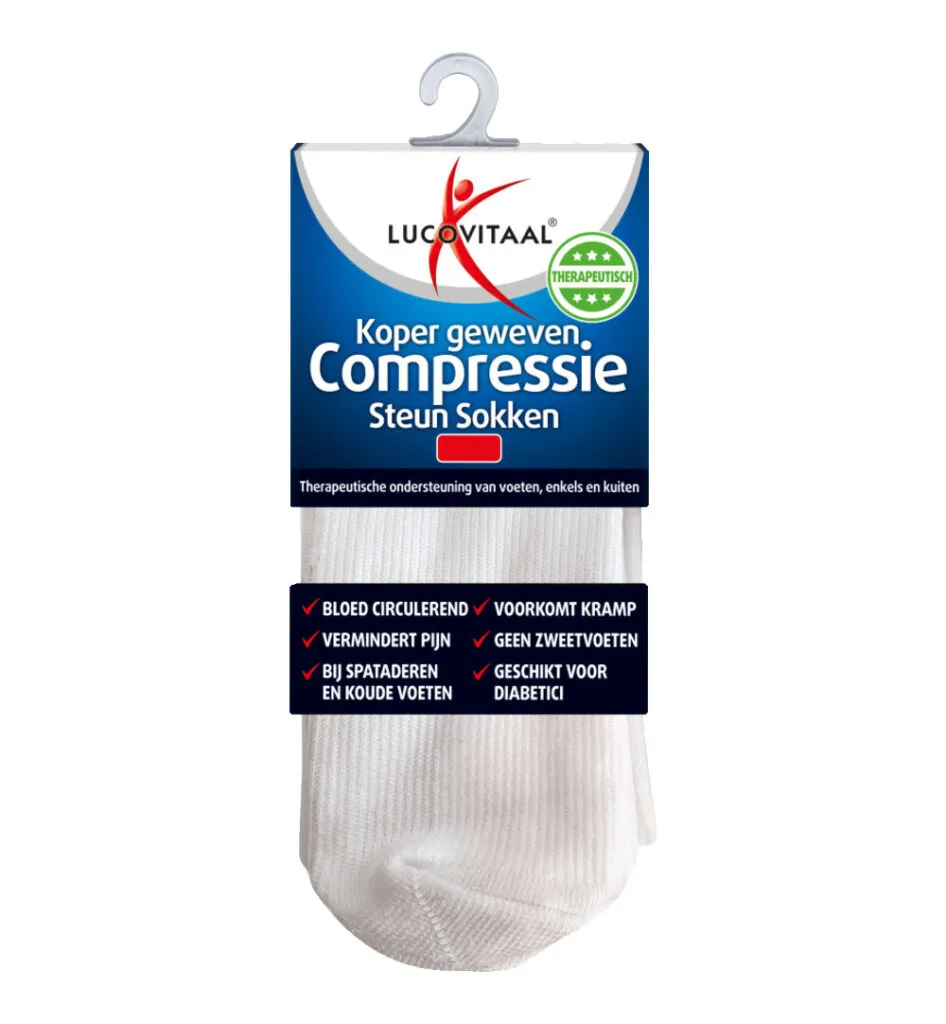 Lucovitaal Koper Compressie Sokken Wit 36-41 (1 paar)