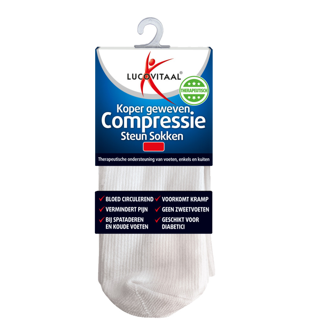 Lucovitaal Koper Compressie Sokken Wit 36-41 (1 paar)