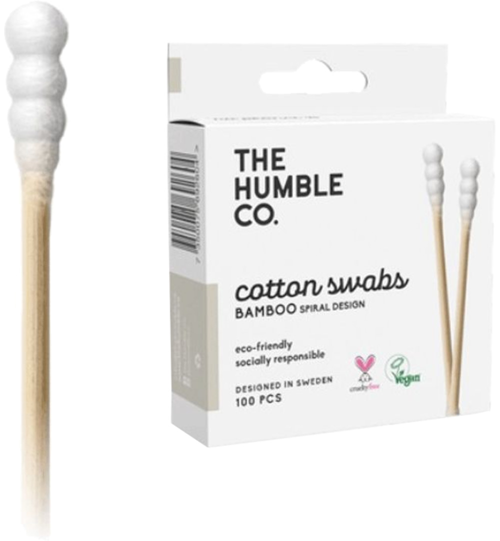 The Humble Co. Wattenstaafjes Wit Spiraal (100 stuks)