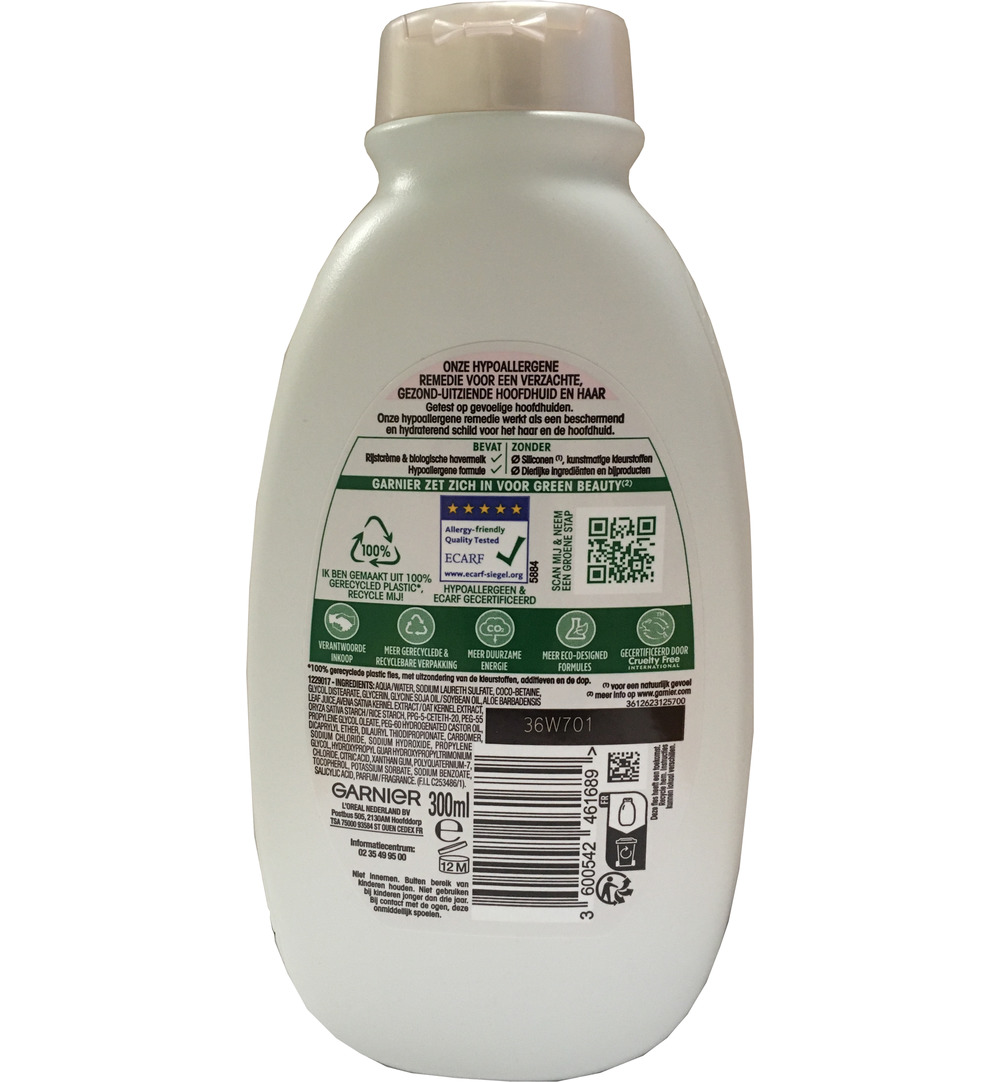 Garnier Shampoo milde haver (300 ml)