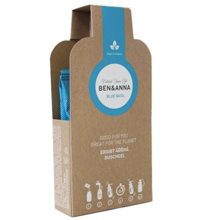 Ben & Anna Showergel flakes blue basil (2 stuks)
