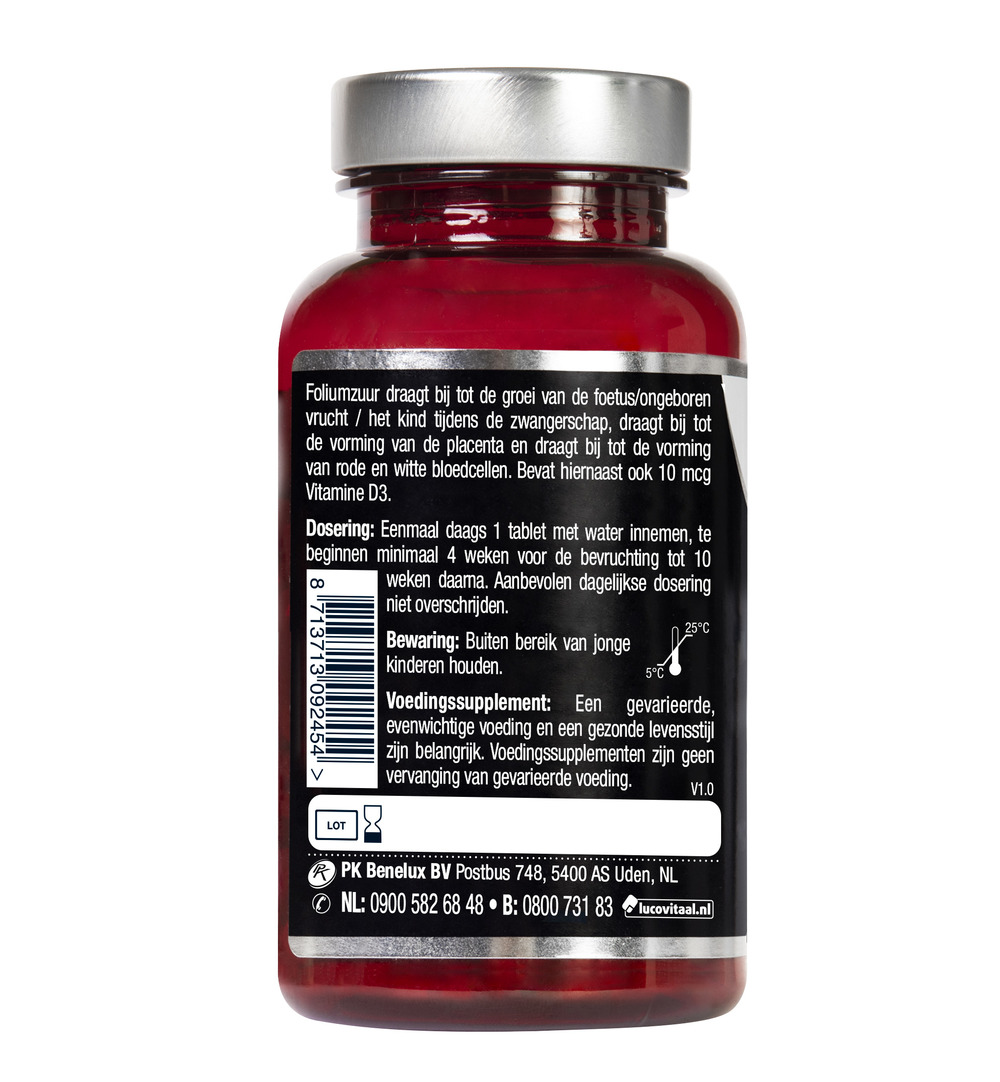 Lucovitaal Foliumzuur + Vitamine D3 (120 tabletten) - image 2