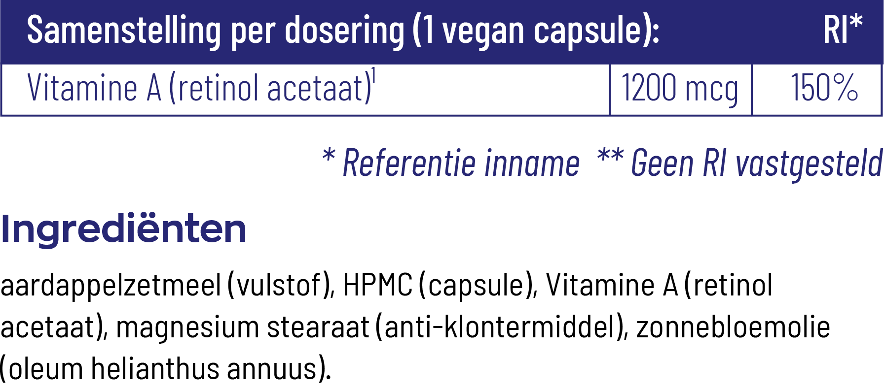 Vitakruid Vitamine A Retinol Acetaat 4000 Ie Vegan (90 vega capsules) - image 3