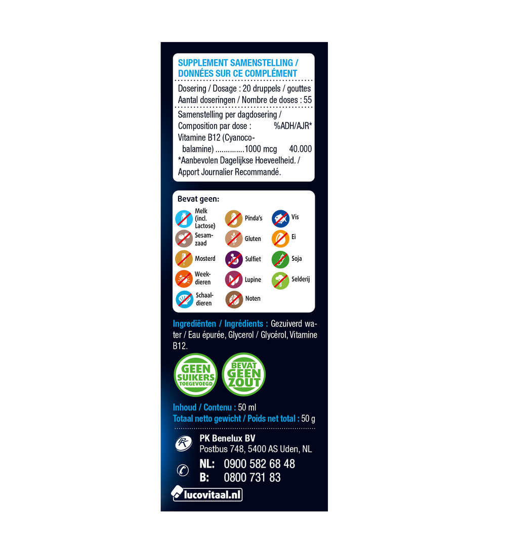 Lucovitaal Vitamine B12 Druppels (50 ml)