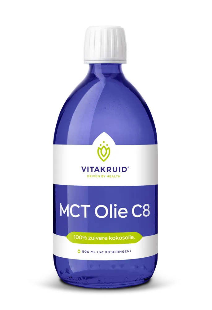 Vitakruid Mct Olie C8 100% Zuivere & Duurzame Kokosolie (500 ml)