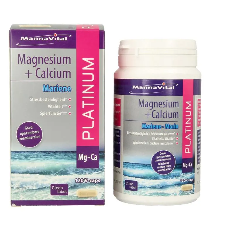 Mannavital Mariene magnesium + calcium pl atinum (120 vega capsules)