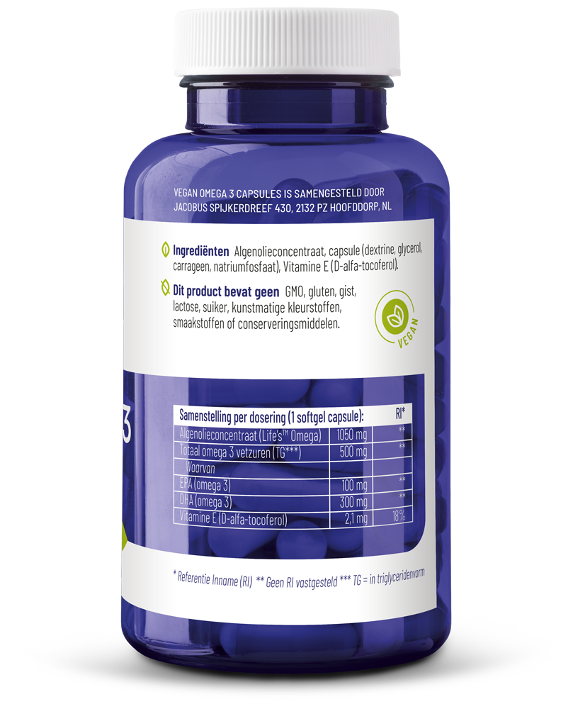 Vitakruid Vegan Omega 3 1000 Tryglyceriden 300 Dha 100 Epa (90 softgels) - image 2