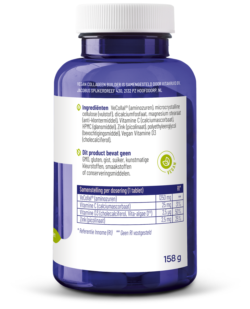 Vitakruid Vegan Collageen Builder Met Vecollalâ® (90 tabletten) - image 2