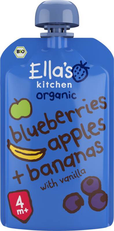 Ella's Kitchen Blueberries apples & bananas & vanille 4+ mnd bio (120 gr)