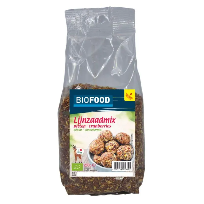 Biofood Lijnzaadmix Pitten Cranberry B Io (250 gr)