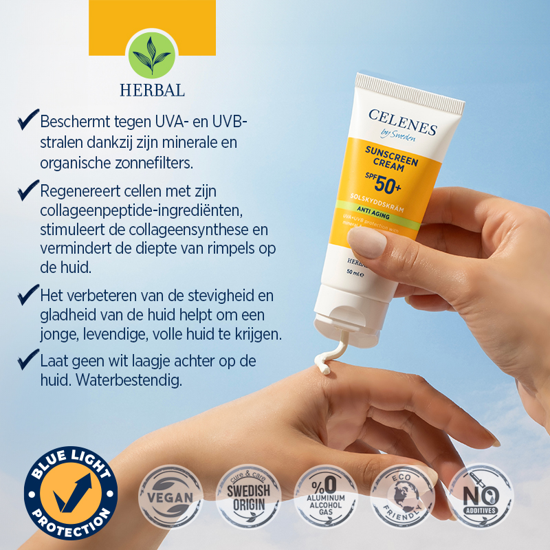 Celenes Herbal sunscreen cream anti-aging SPF50+ (50 ml)