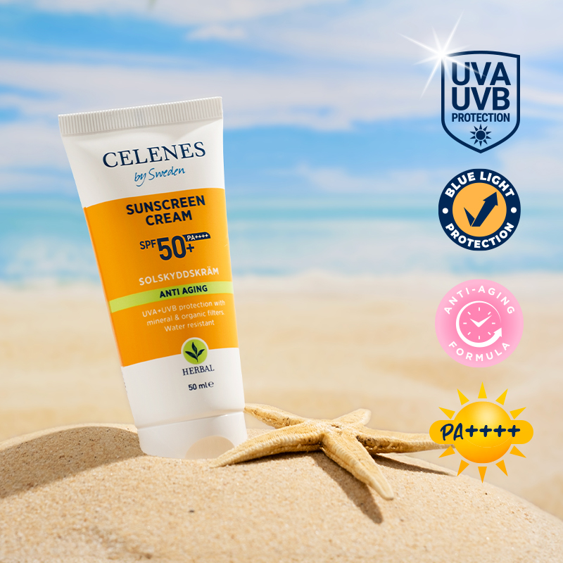 Celenes Herbal sunscreen cream anti-aging SPF50+ (50 ml) - image 3