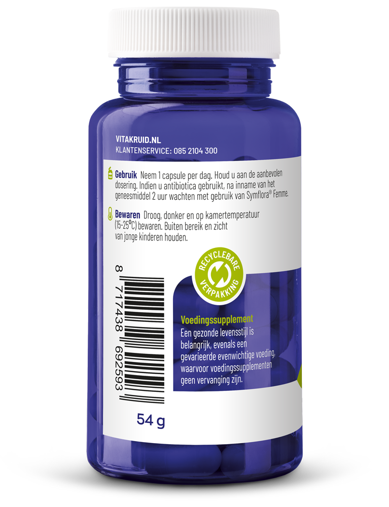 Vitakruid Symflora® Femme Probiotica Voor Vrouwen (90 vega capsules)