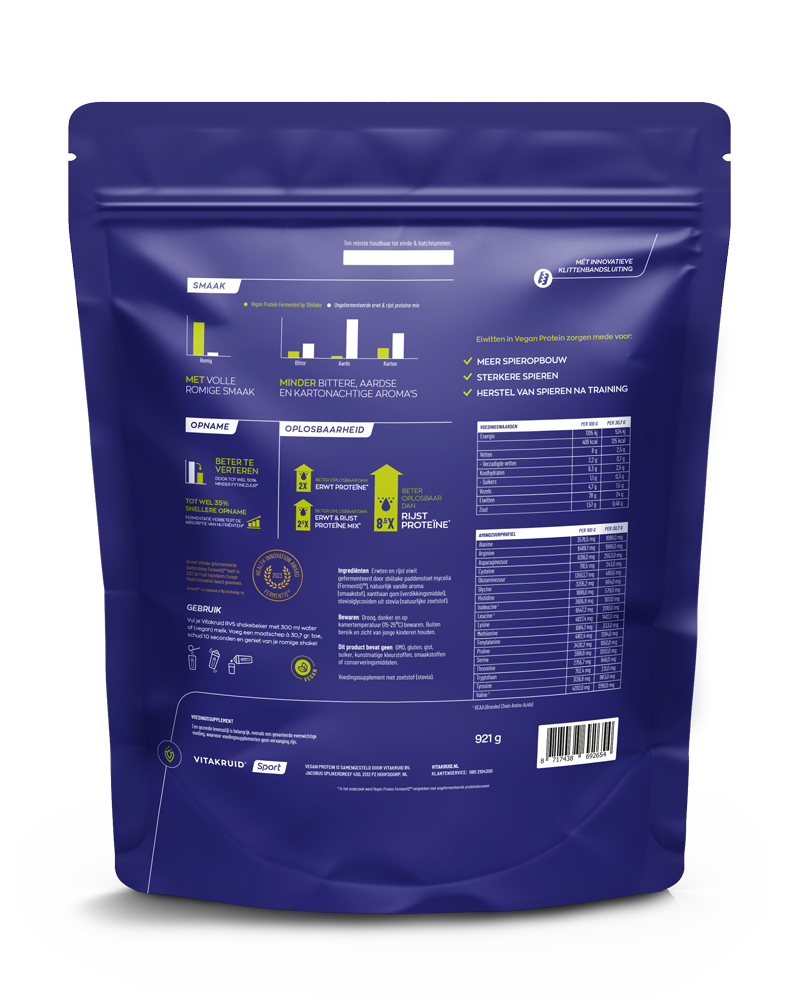 Vitakruid Vegan Protein Fermented By Shiitake - Vanille (921 gr)