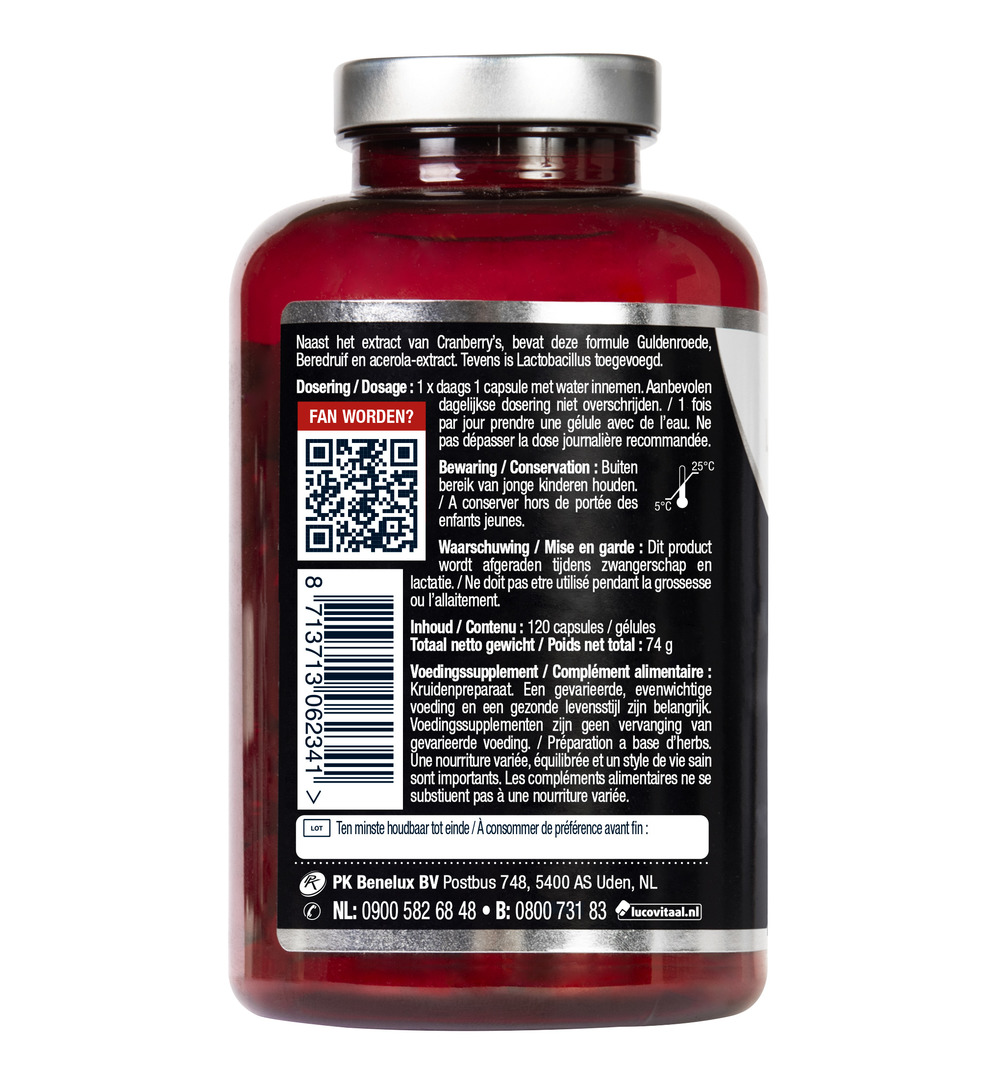 Lucovitaal Cranberry X-tra Lactobacillus (120 capsules) - image 3