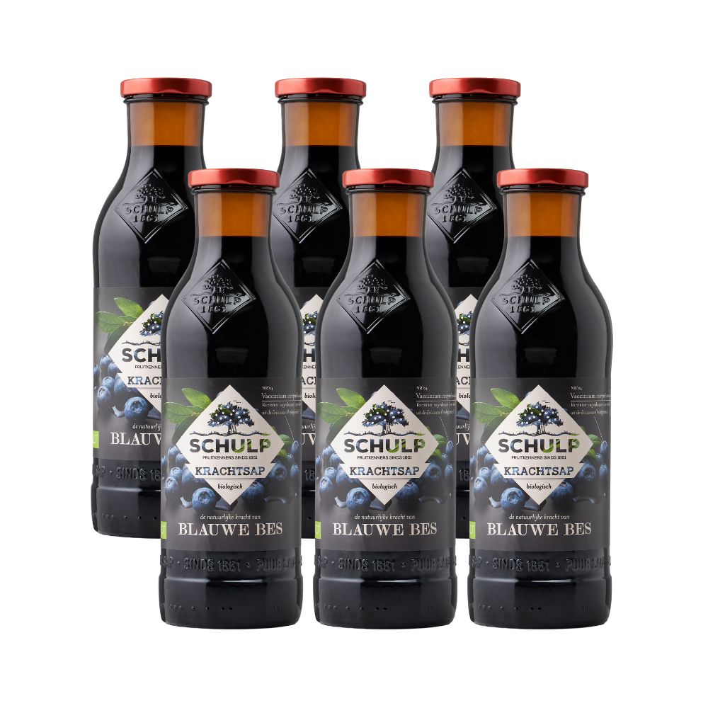 Schulp Krachtsap Blauwe Bessen Puur Bio 6 Pack (6 x 750 ml)