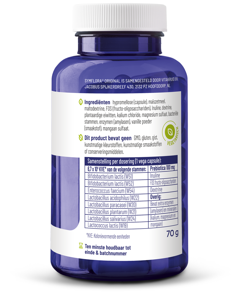 Vitakruid Symflora® Original Pre- En Probiotica 8 Stammen (90 vega capsules) - image 2