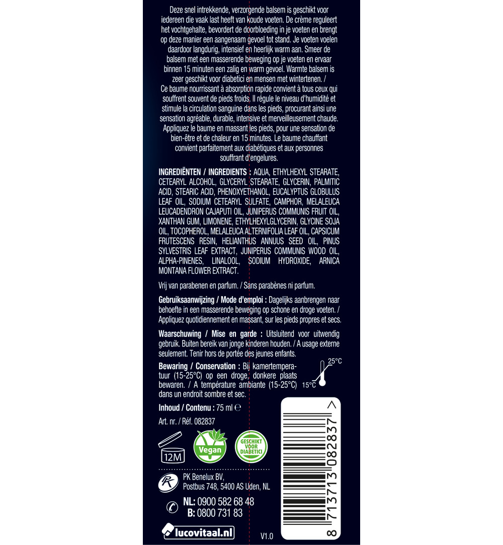 Lucovitaal Voeten Warmte Balsem (75 ml)