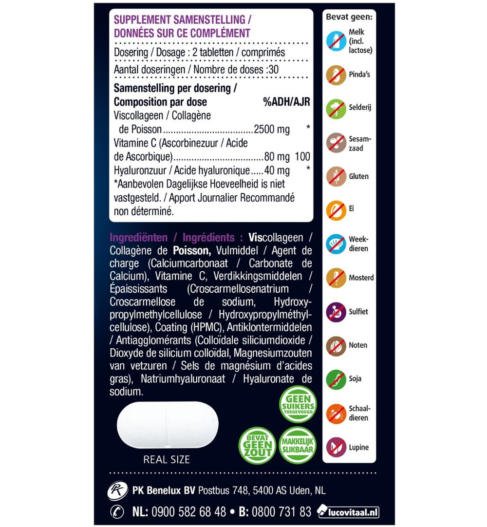 Lucovitaal Collageen 2500Mg Pure Marine (60 tabletten) - image 2