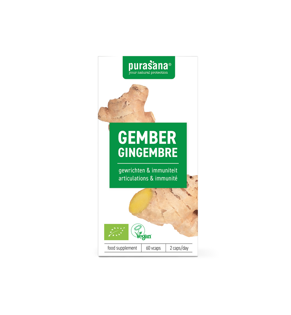 Purasana Gember 250 mg BIO (60 vega capsules)