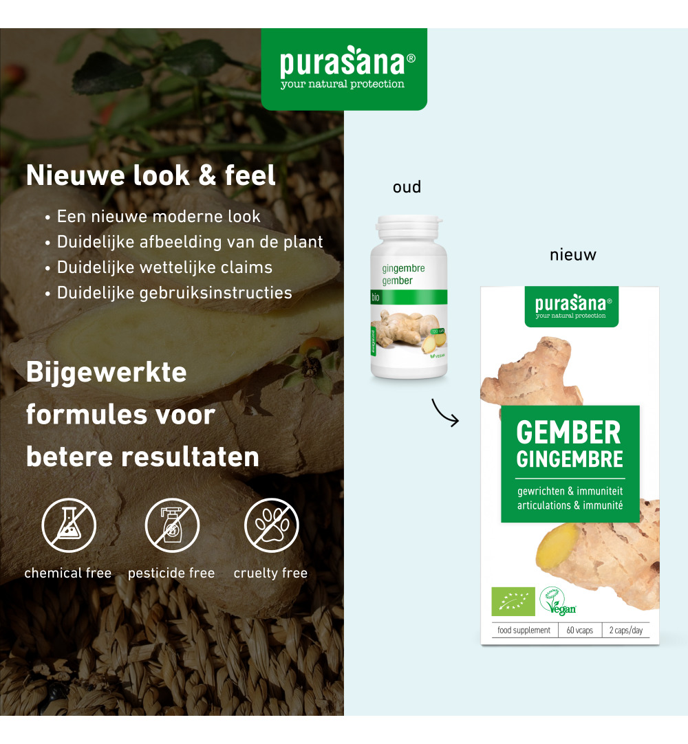 Purasana Gember 250 mg BIO (60 vega capsules) - image 7