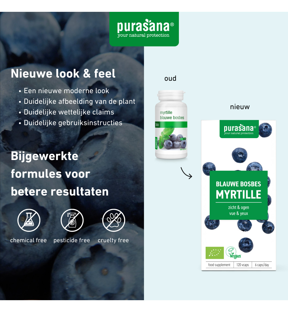 Purasana Blauwe bosbes 320 mg (120 vega capsules) - image 7