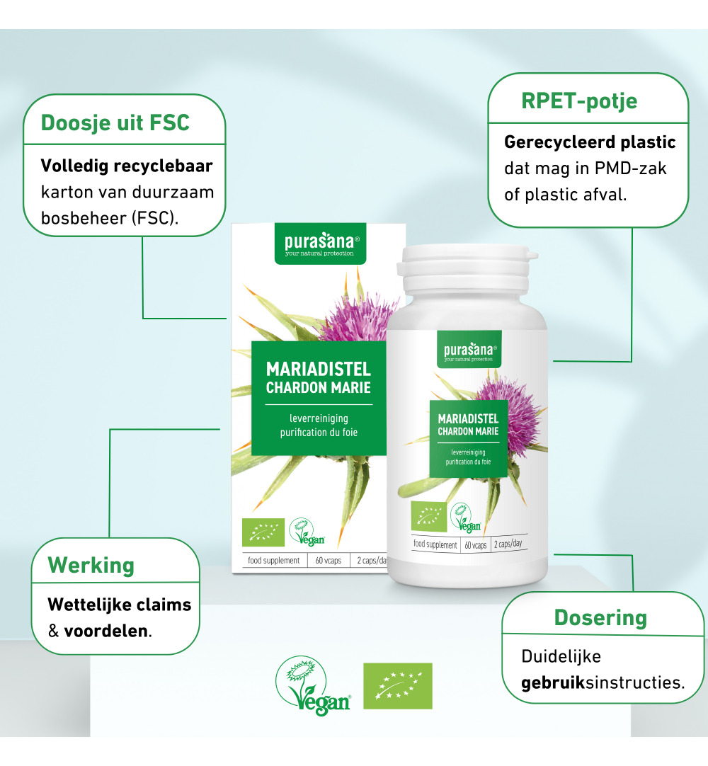 Purasana Mariadistel extract 60 mg (60 vega capsules) - image 8