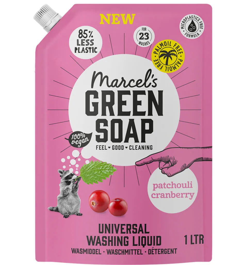Marcel's Green Soap Wasmiddel Universeel Patchouli & Cranberry Navulling (1000 ml)