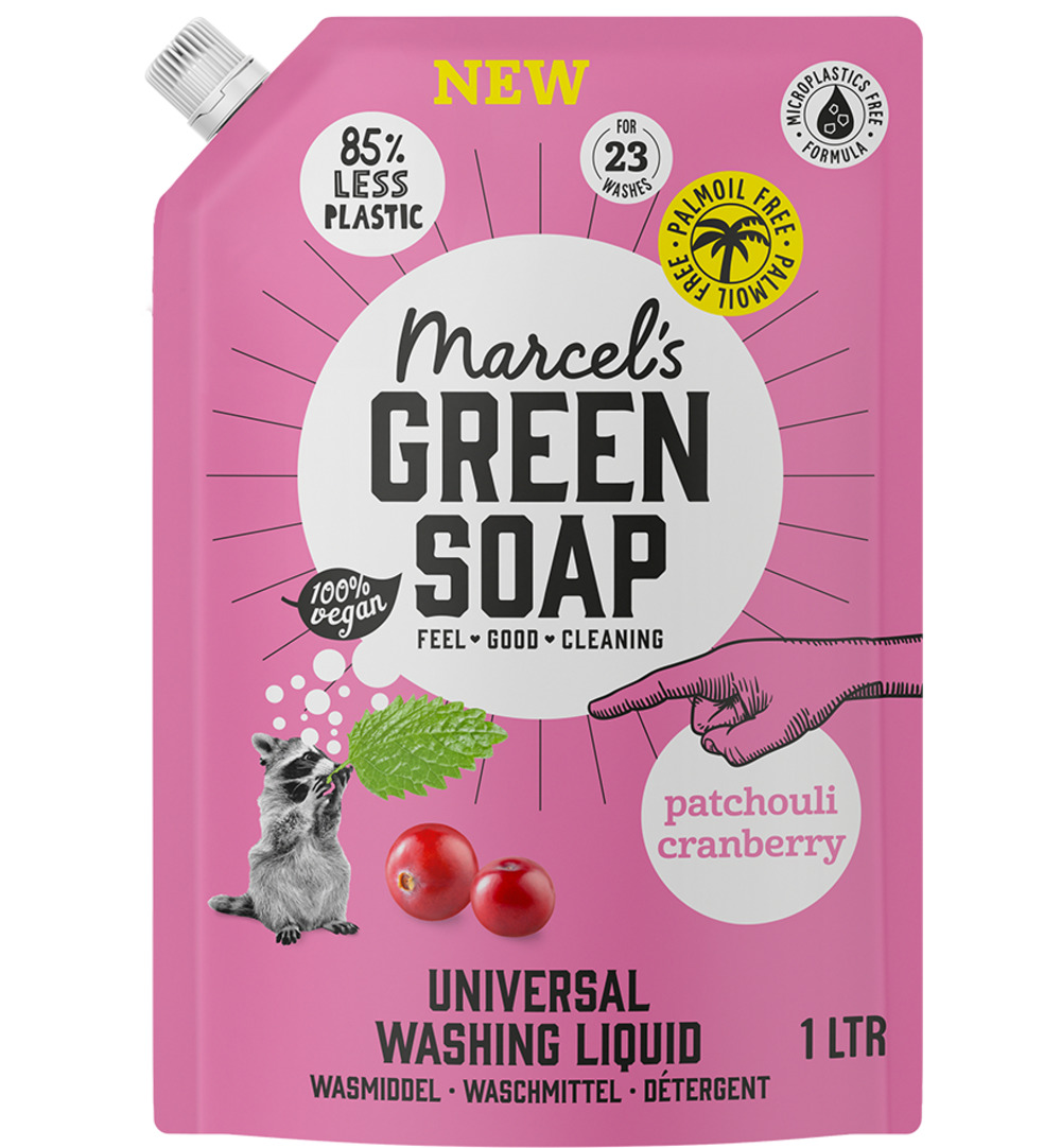 Marcel's Green Soap Wasmiddel Universeel Patchouli & Cranberry Navulling (1000 ml)
