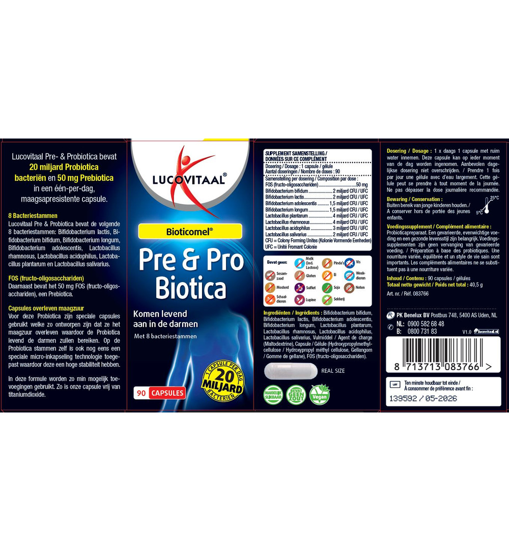Lucovitaal Pre & Probiotica (90 capsules)