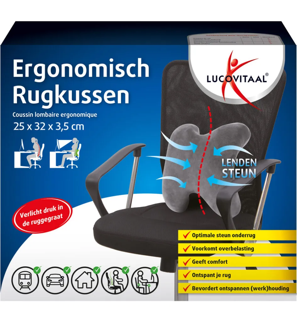 Lucovitaal Ergonomische Rugkussen (1 stuk)