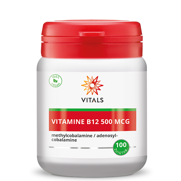 Vitals Vitamine B12 500 Mcg (100 zuigtabletten)