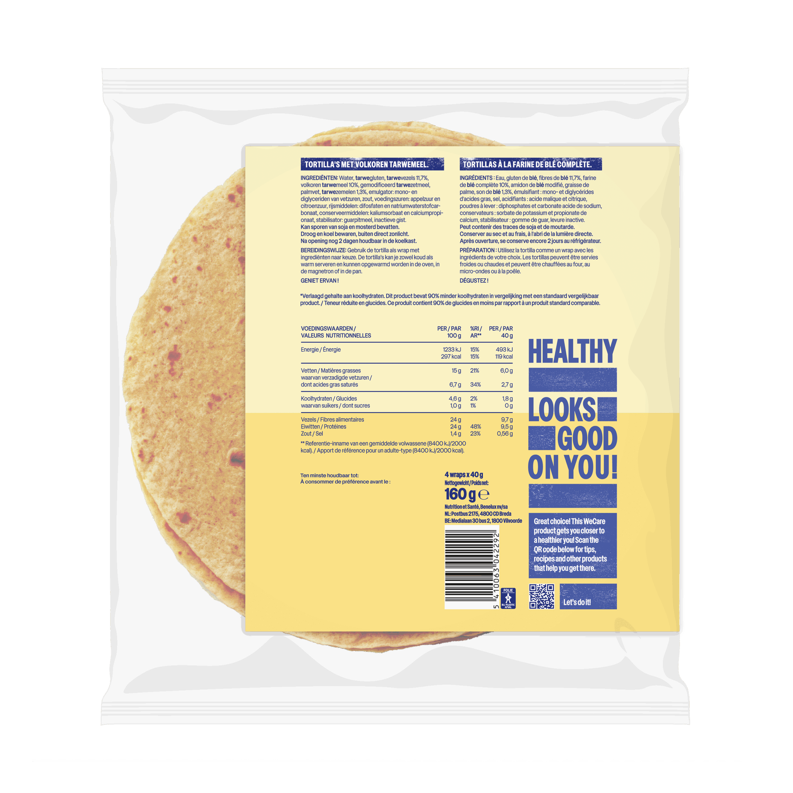 WeCare Tortillas wholegrain (160 gr)