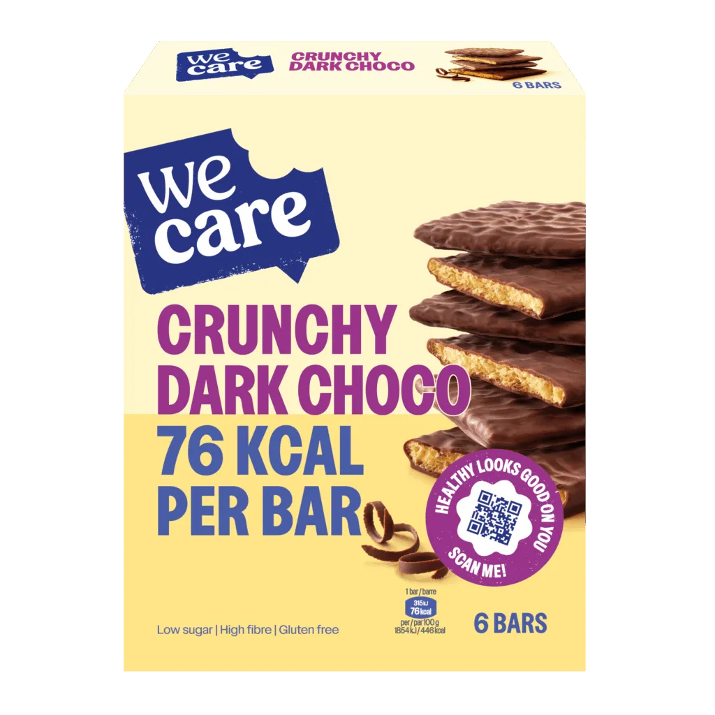 WeCare Bars crunchy dark choco (102 gr)