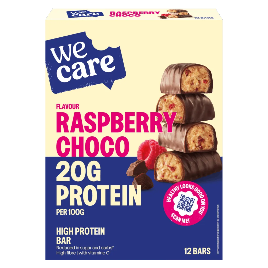 WeCare Bars choco rasberry (12 stuks)