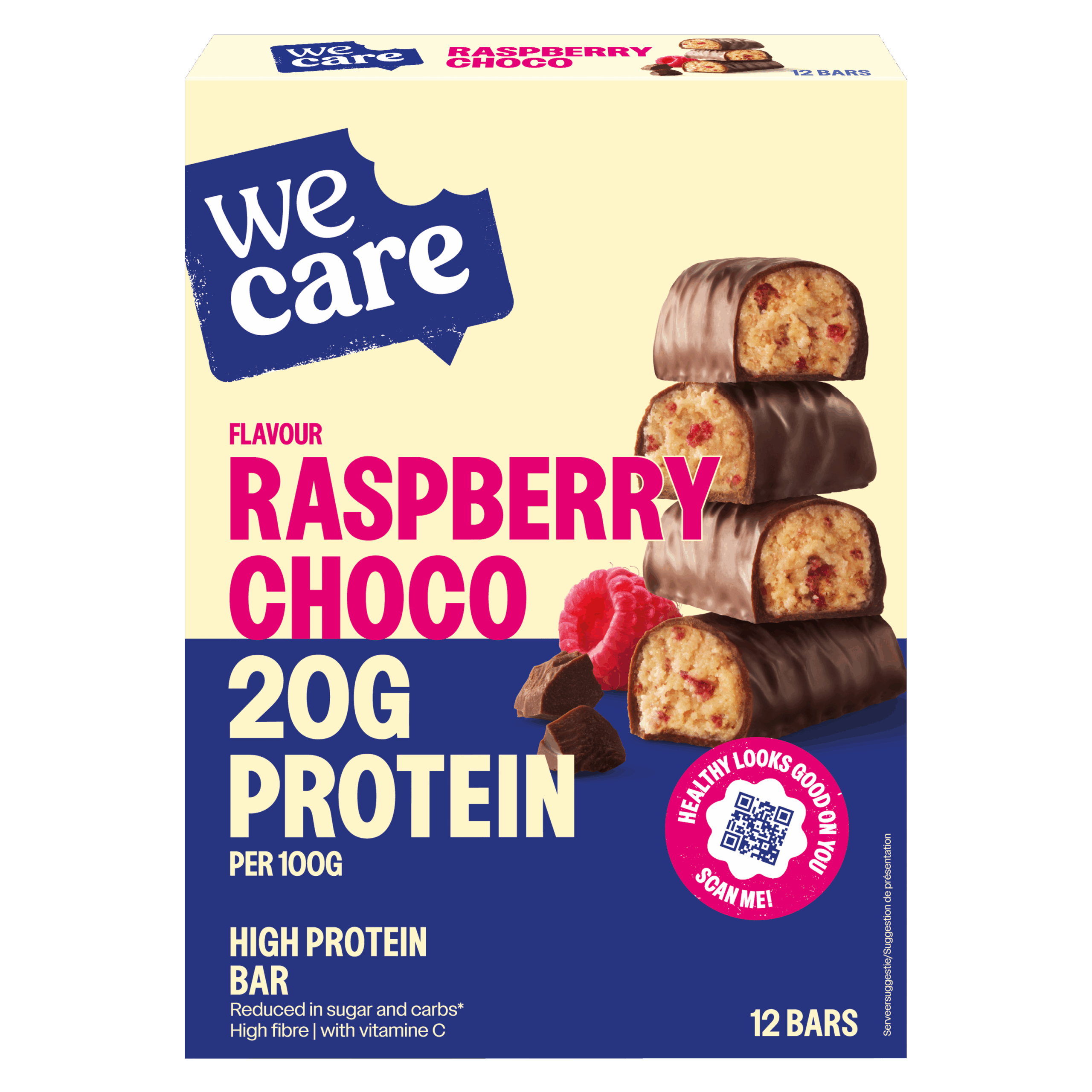 WeCare Bars choco rasberry (12 stuks)