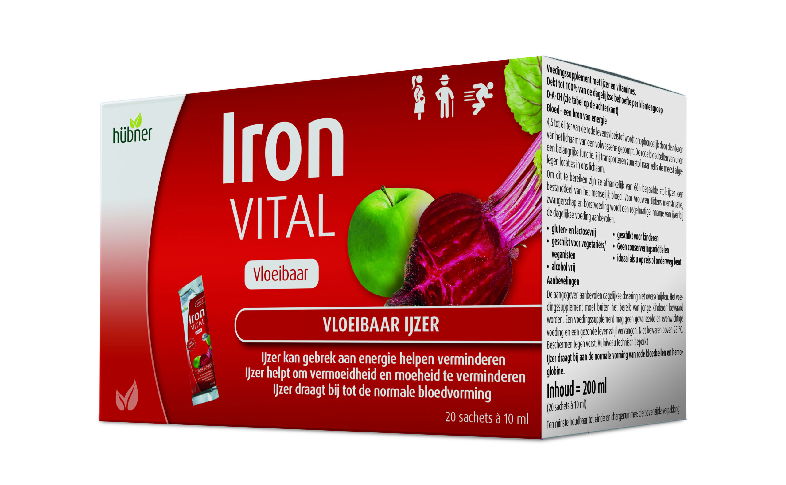Hubner Iron Vital Vloeibaar IJzer  (20 zakjes)